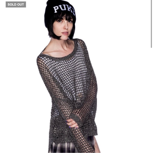 UNIF Glam Sheer See Through Sweater Top Sz XS - Picture 4 of 16